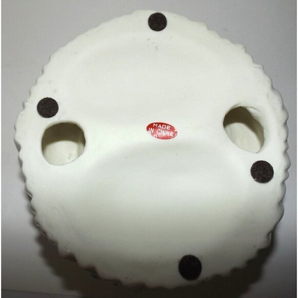 Pillar Candle Holder Porcelain bunnies flowers Easter Rabbit Spring - Picture 7 of 8